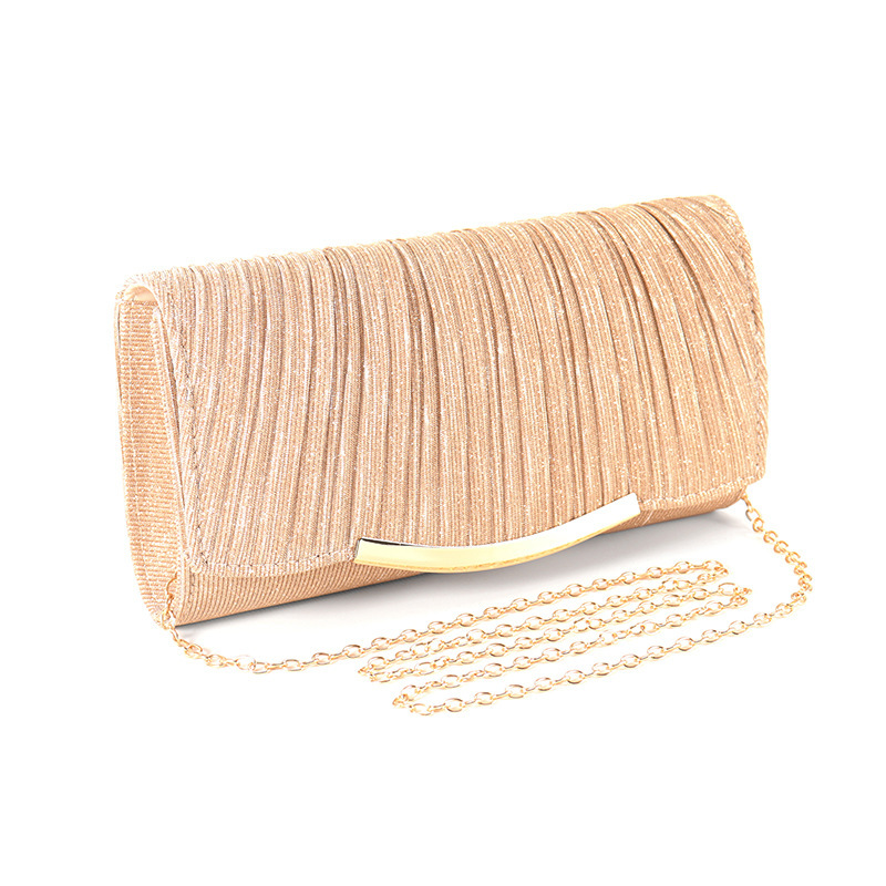 Elegant Evening Clutch – Women’s Solid Colour Flap Purse with Chain Strap