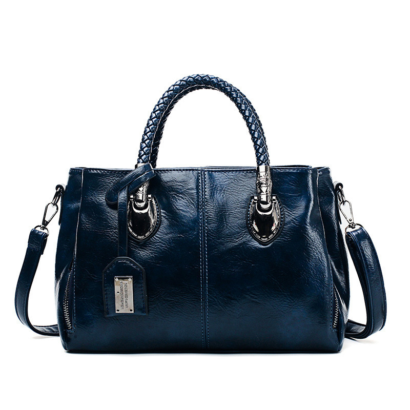 Women’s Vintage Oil Wax PU Leather Luxury Handbag - Image 5
