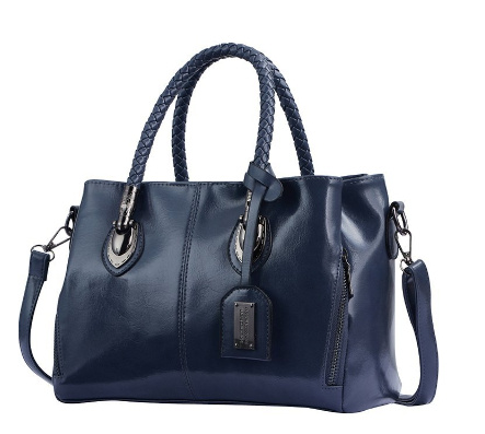 Women’s Vintage Oil Wax PU Leather Luxury Handbag - Image 3