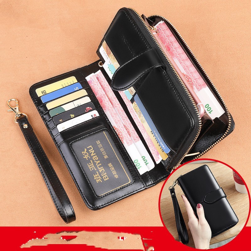 Vintage Style Women’s Long Cowhide Leather Wallet - Image 5