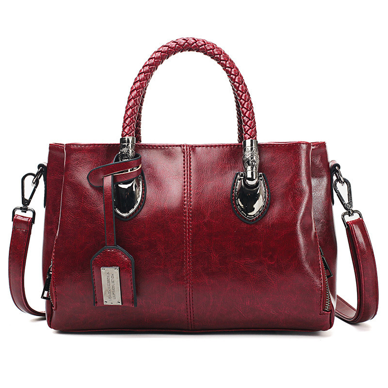 Women’s Vintage Oil Wax PU Leather Luxury Handbag - Image 8