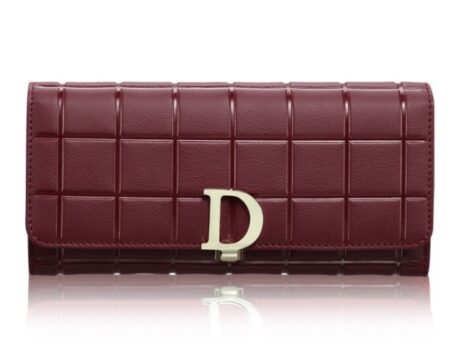 Classic Women’s Long Plaid Clutch – Durable & Stylish