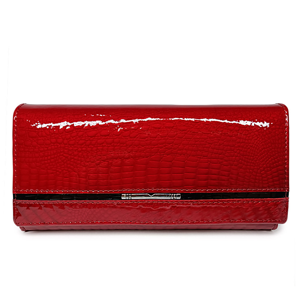 Women’s Designer Leather Wallet – Sleek Croc Texture Long Clutch - Image 5