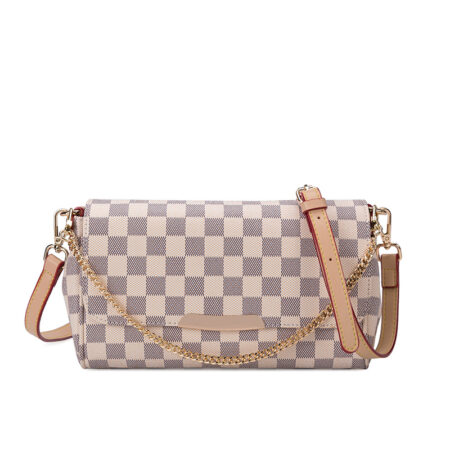 Retro Check Pattern Crossbody Bag – Classic Shoulder Handbag with Chain Strap