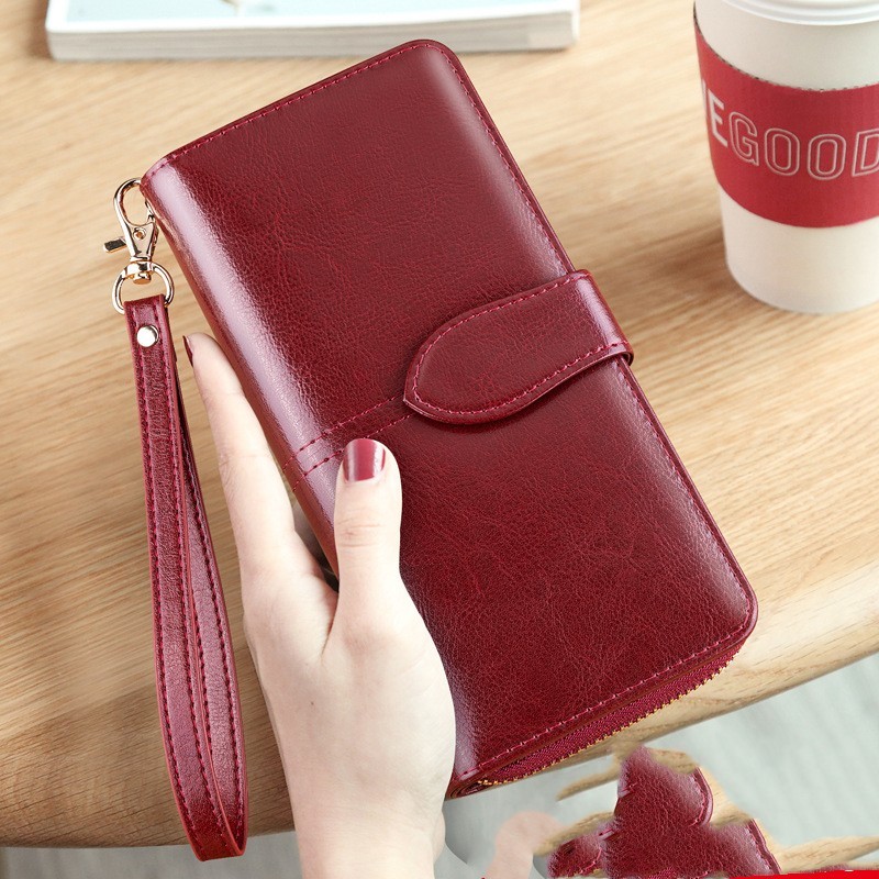 Vintage Style Women’s Long Cowhide Leather Wallet - Image 10