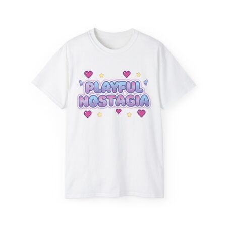 Playful Nostalgia Women’s T-Shirt – Retro Cotton Graphic Tee, Fun Vintage Aesthetic Apparel.
