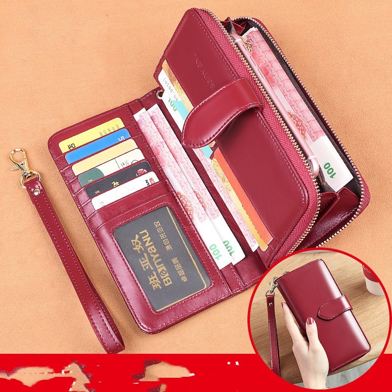 Vintage Style Women’s Long Cowhide Leather Wallet - Image 7