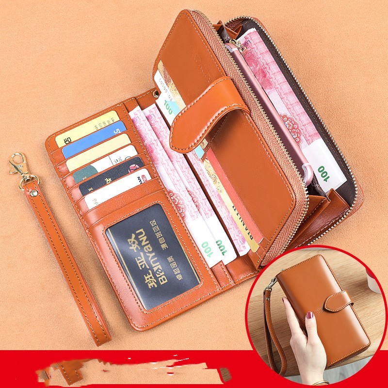 Vintage Style Women’s Long Cowhide Leather Wallet - Image 4