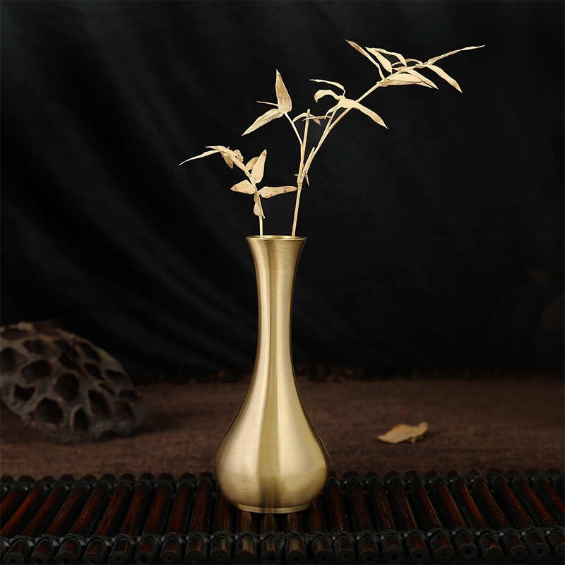 Pure Brass Vase Carving Decoration Mini - Image 4