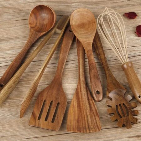 Premium Wooden Cooking Utensils 7 Pcs Set