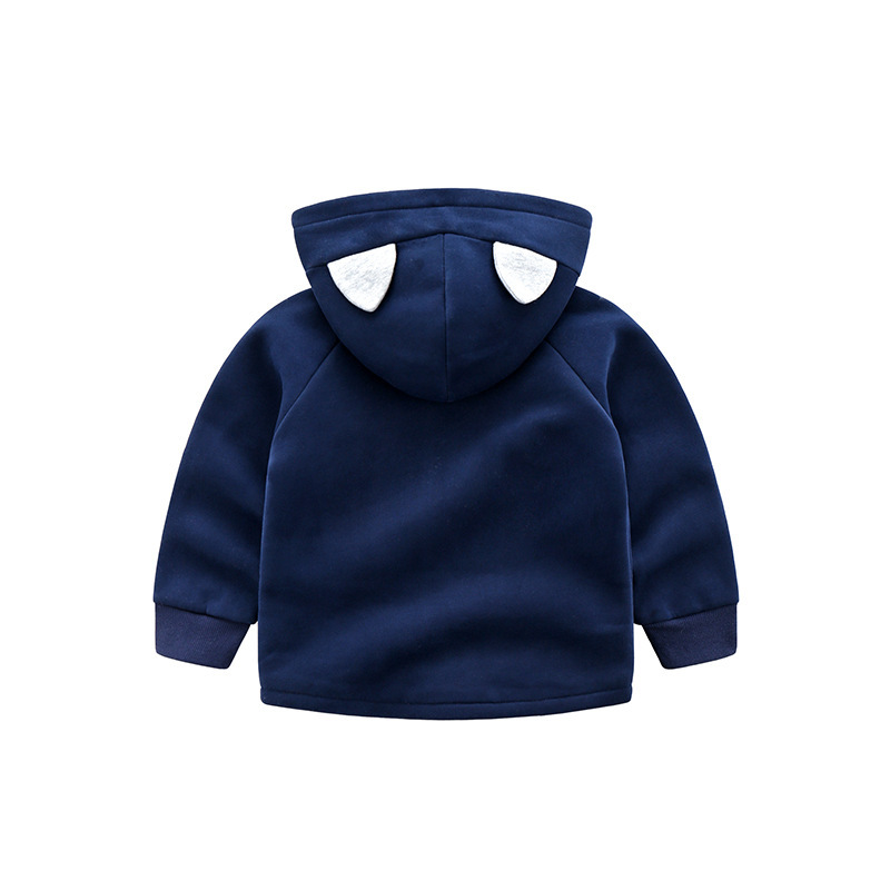 Thickened Kids Hooded Zip-Up Sweatshirt - Image 3