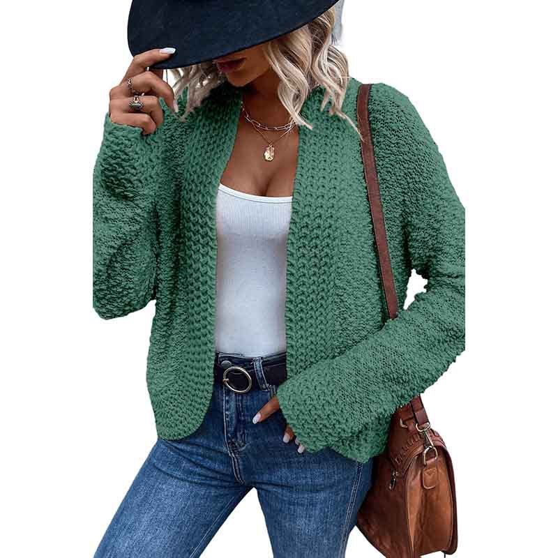Women’s Solid Color Knit Long-Sleeve Cardigan – Casual Open Front Sweater - Image 10