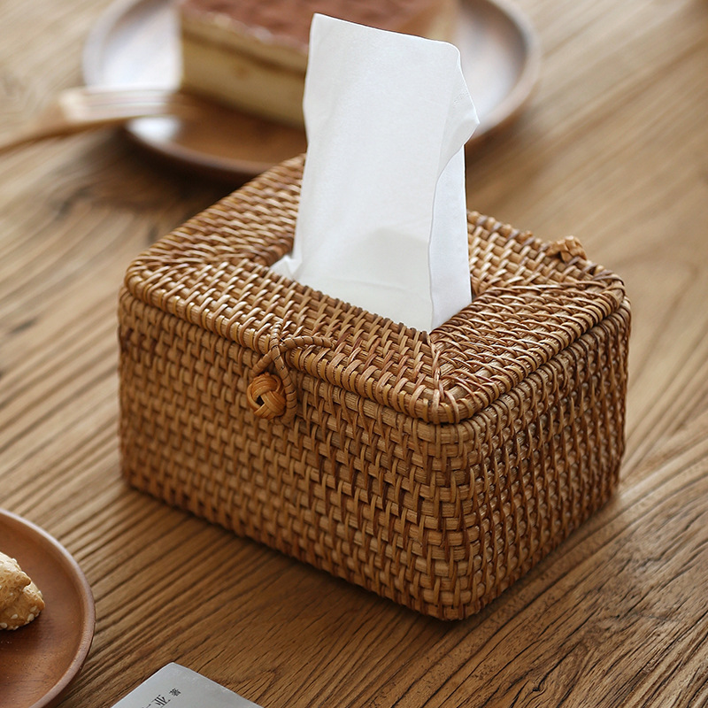 Handmade Rattan Tissue Box - Simple & Modern Table Decor - Image 2