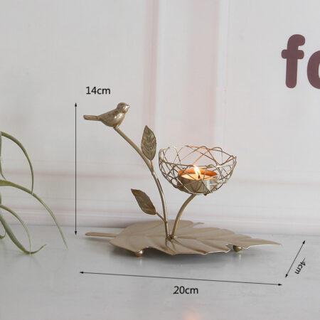 Golden Bird Candle Holder – Elegant Dining Table Centerpiece