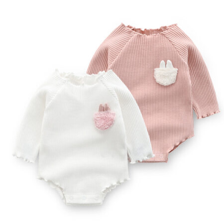 Baby Long Sleeve Cotton Romper – Soft Pullover Jumpsuit for Spring & Autumn