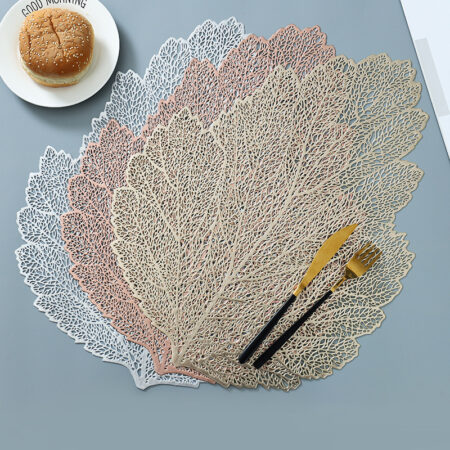 Elegant Hollow Leaf Table Mat – Light Luxury Dining Decor
