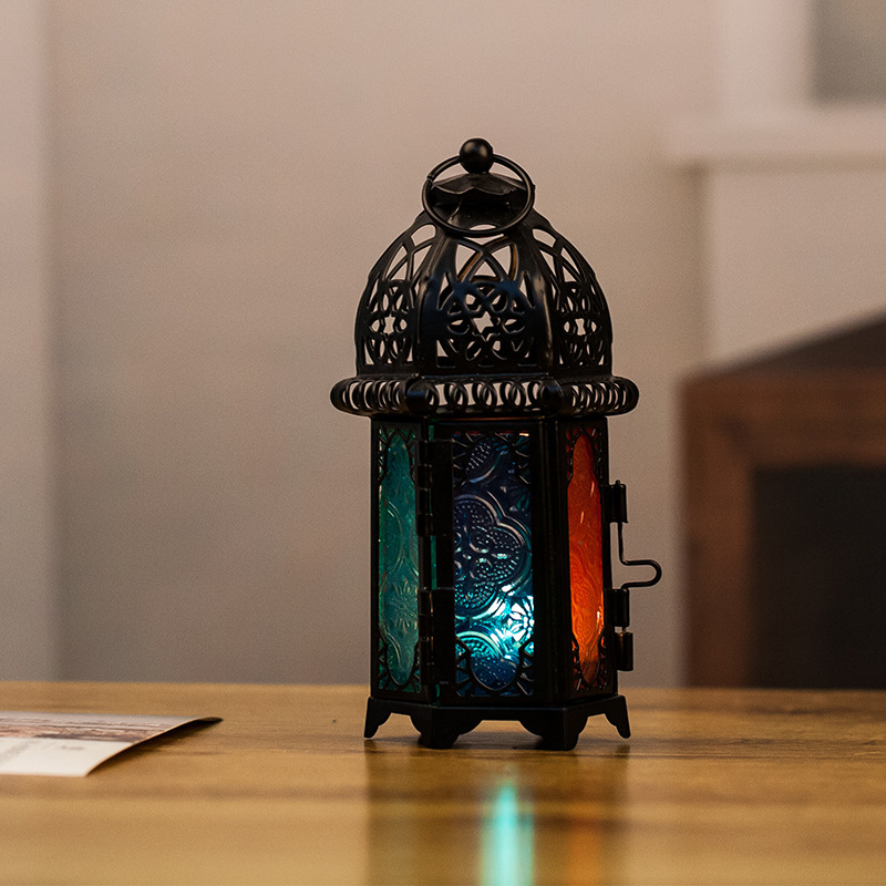 Vintage Moroccan Metal Candle Lantern - Image 2