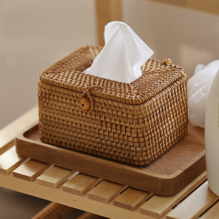 Handmade Rattan Tissue Box - Simple & Modern Table Decor