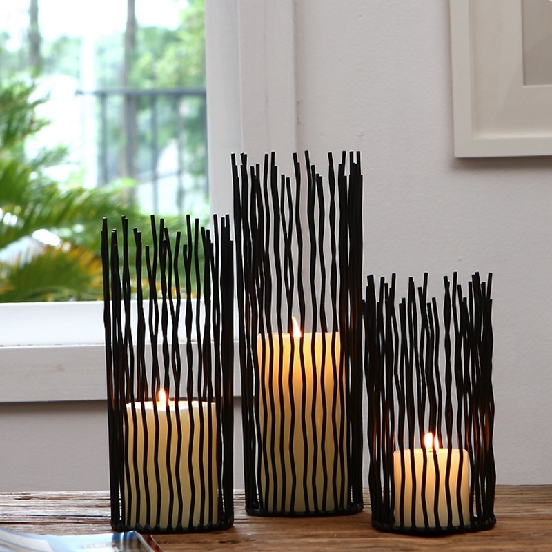 Wrought Iron Geometric Candle Holder - Image 5