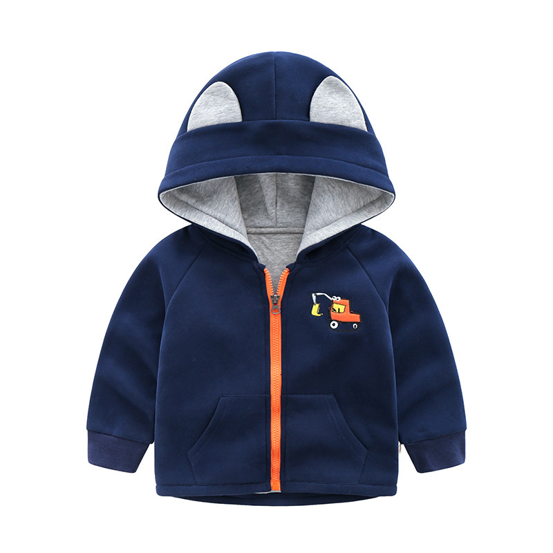 Thickened Kids Hooded Zip-Up Sweatshirt - Image 6