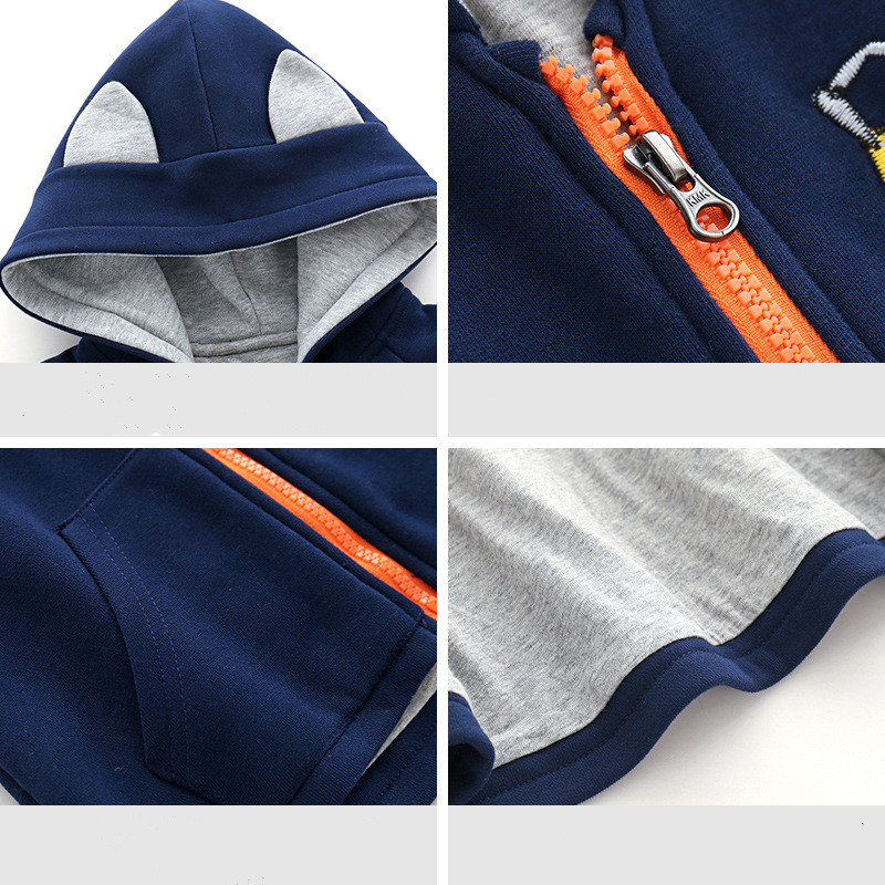 Thickened Kids Hooded Zip-Up Sweatshirt - Image 7