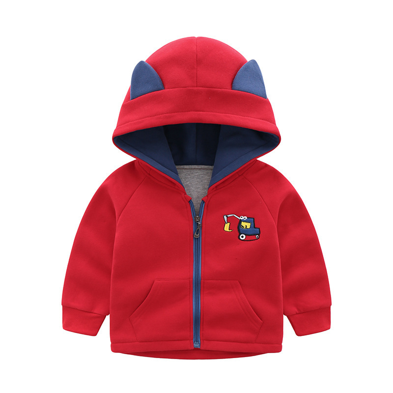 Thickened Kids Hooded Zip-Up Sweatshirt - Image 4