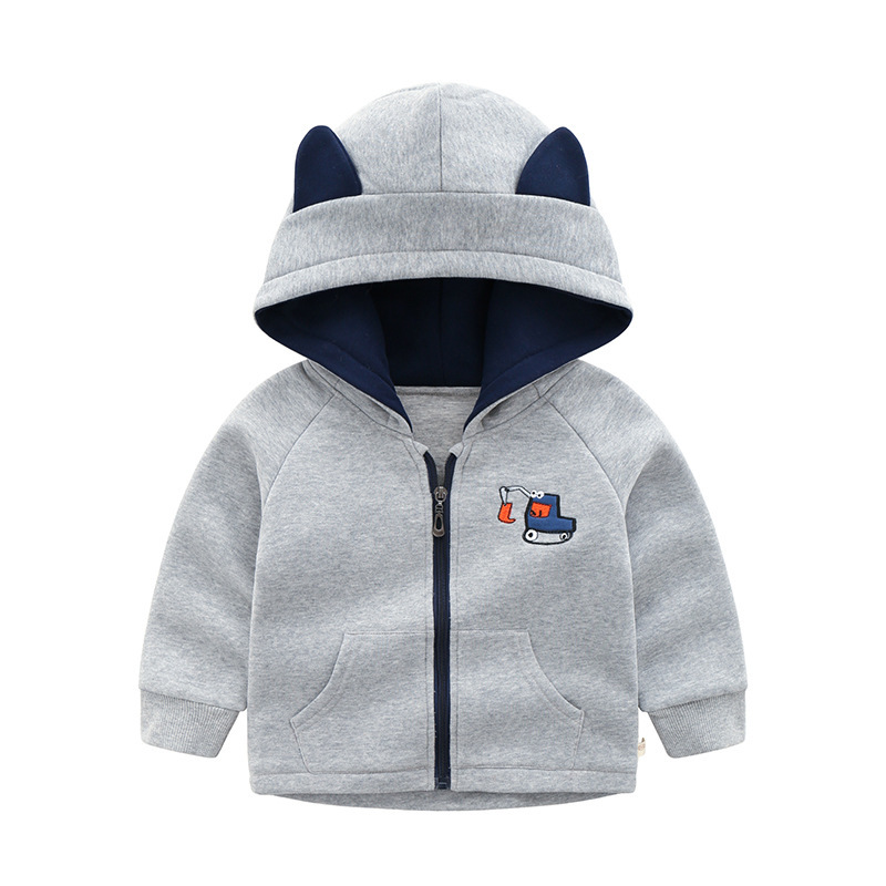 Thickened Kids Hooded Zip-Up Sweatshirt - Image 5