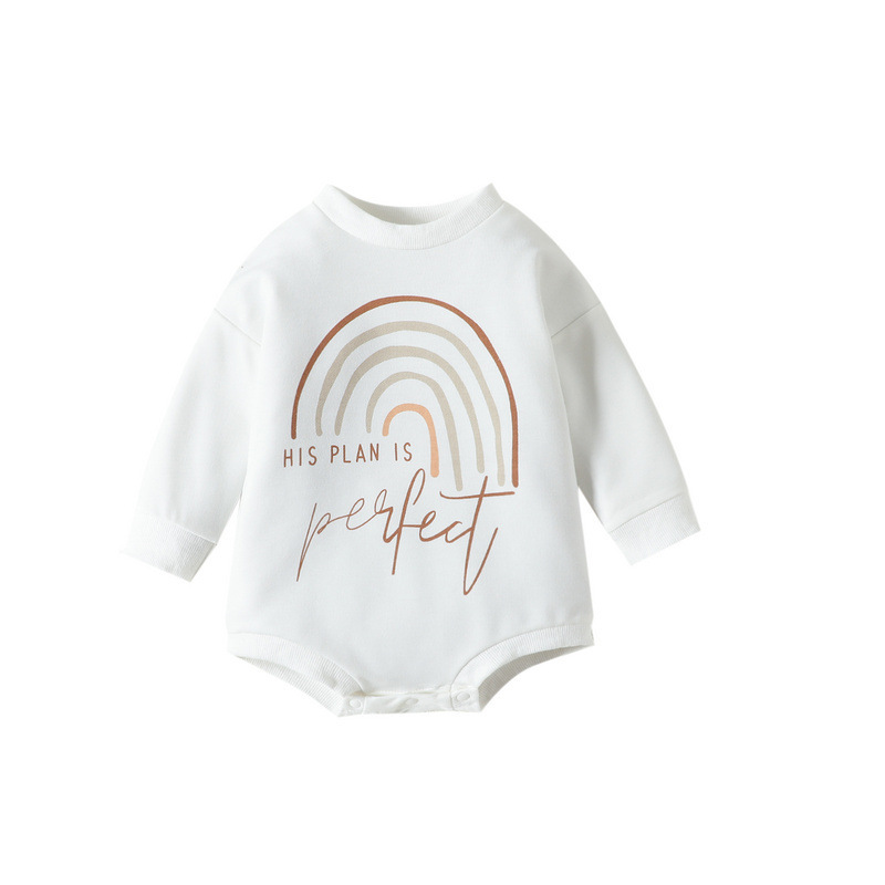 Baby Cotton Romper – Unisex Long Sleeve Triangle Jumpsuit - Image 7