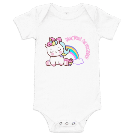 Colorful Magical Moments Baby Short-Sleeve One-Piece – Soft Cotton Infant Bodysuit