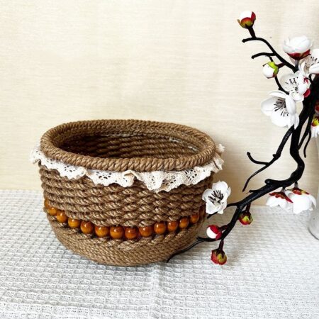 Handmade Woven Basket - Tabletop Decorative & Storage