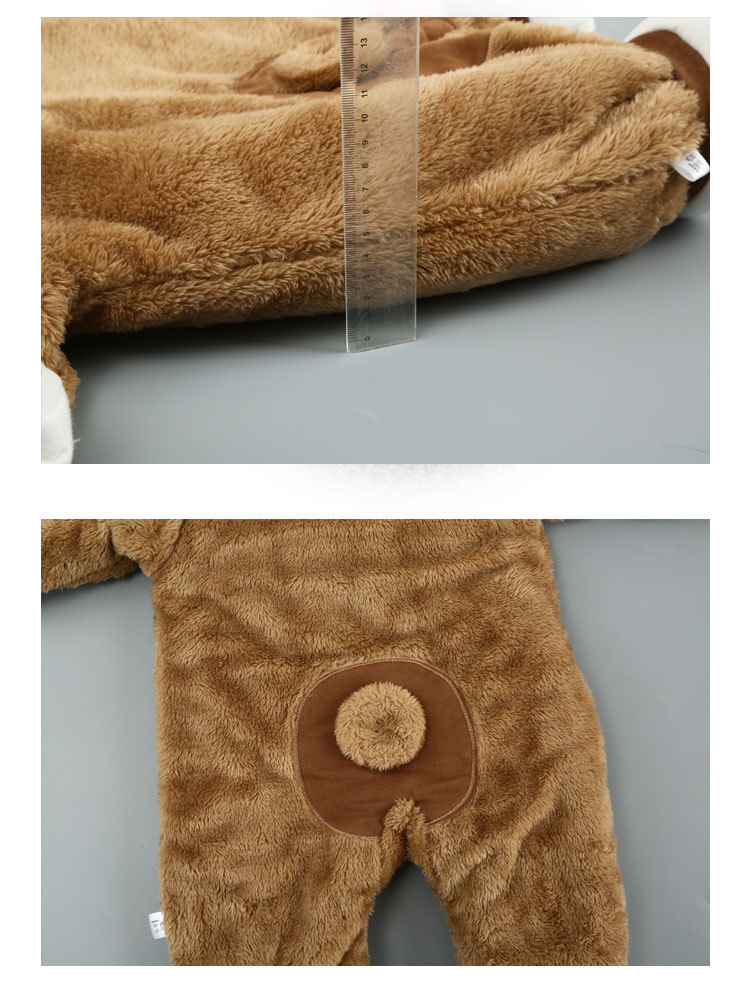 Baby Winter Fleece Bear Onesie – Thick Cotton Hooded Romper for Infants (0–2 Years) - Image 6