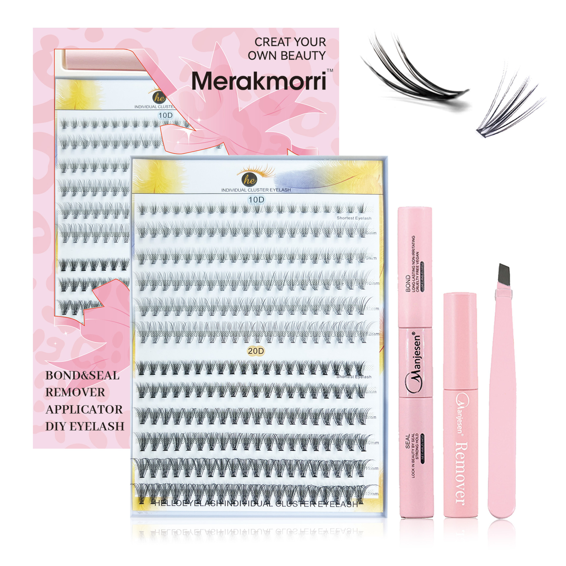 Eyelash Extensionkit Four-piece Set Box Single Cluster Natural Eyelash - Image 6