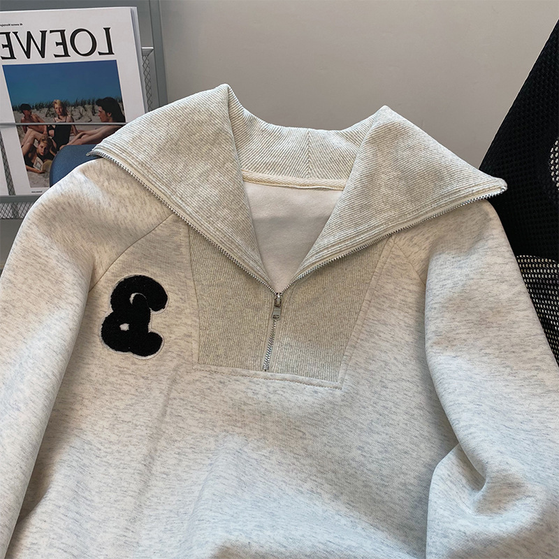 Half-zip Polo Stand Collar Sweatshirt - Image 6