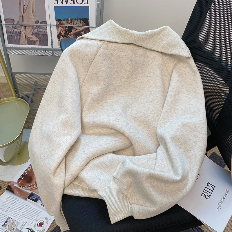 Half-zip Polo Stand Collar Sweatshirt - Image 5